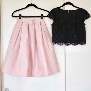 WHBM  lace bodice + Pleated Taffeta Skirt